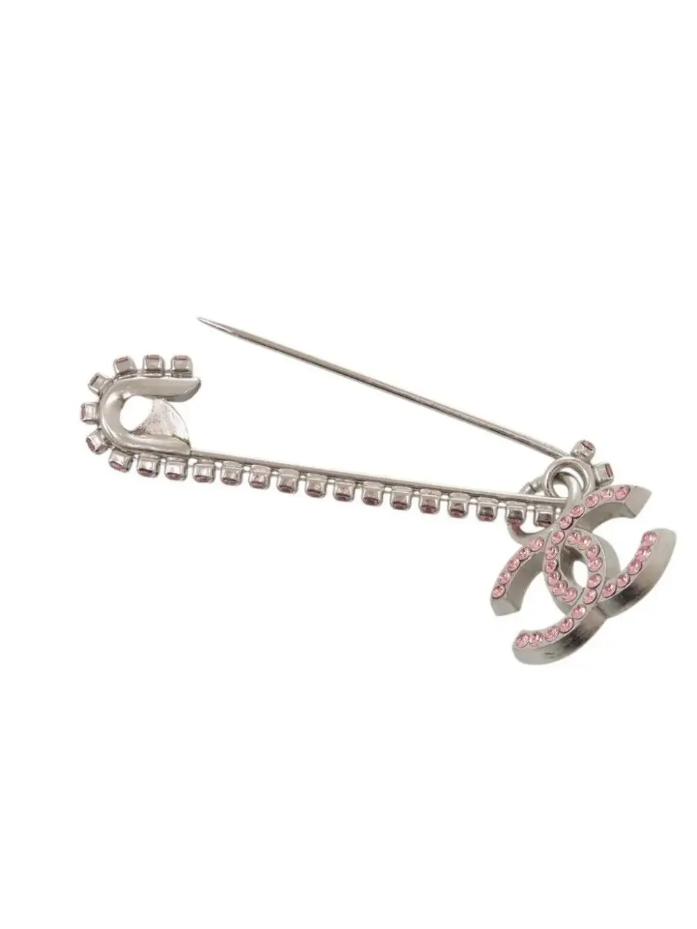 Chanel Cc Logo Brooch Silver-Tone Metal #343238C66B